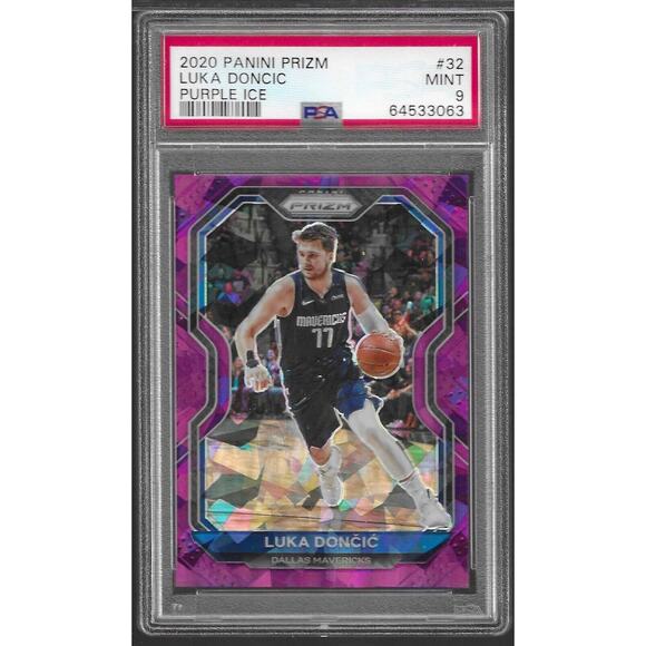 2020-21 PANINI PRIZM LUKA DONCIC PSA 9 MINT PURPLE ICE PRIZM